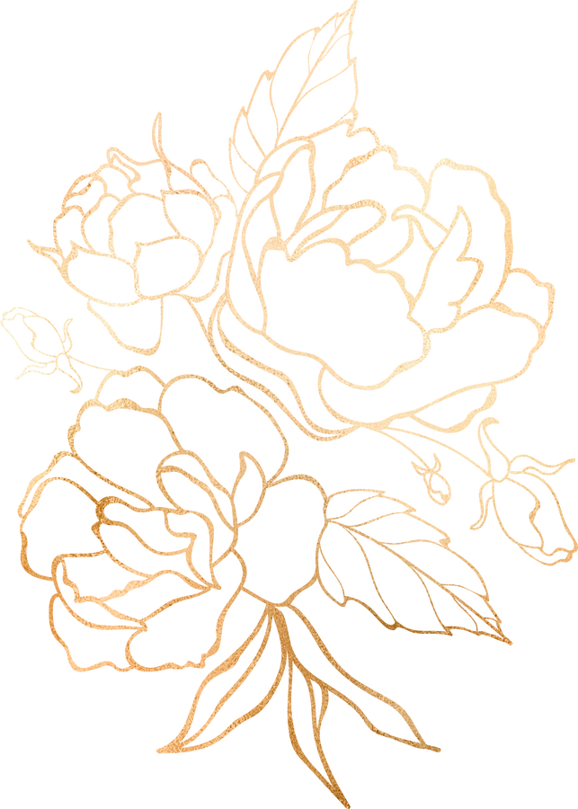 Golden Lines in Shape of Flowers